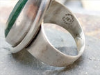 Vintage Carl Ove FRYDENSBERG COF Denmark Moss Agate Silver RING Size P (7.5) - 7.7g