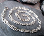 Chunky STERLING SILVER Celtic Knot Link Chain Necklace - 18" Long - 22g