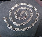 Chunky STERLING SILVER Celtic Knot Link Chain Necklace - 18" Long - 22g