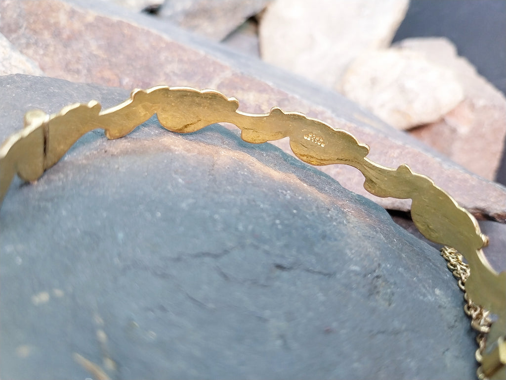 Vintage Rolled Gold BANGLE Bracelet Dolphin Design - 11.5g