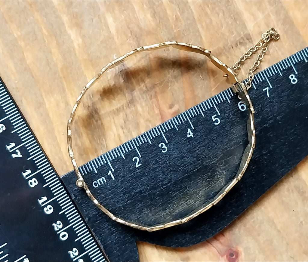 Vintage Rolled Gold BANGLE Bracelet Dolphin Design - 11.5g
