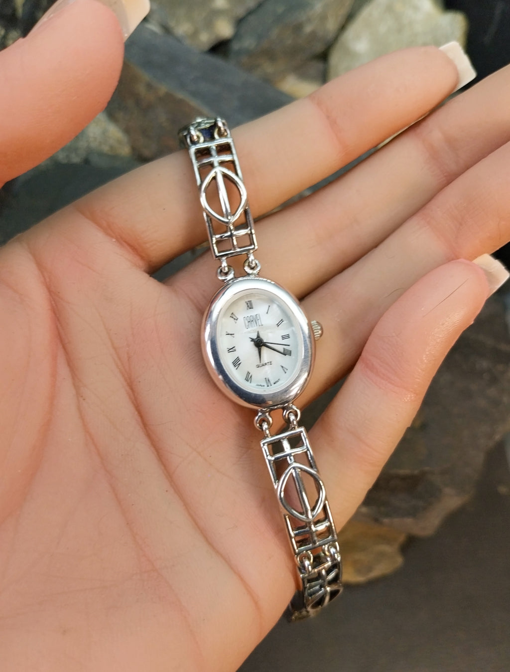 Vintage Sterling Silver Carvel WATCH - Celtic bracelet Strap 18cm - 29.6g