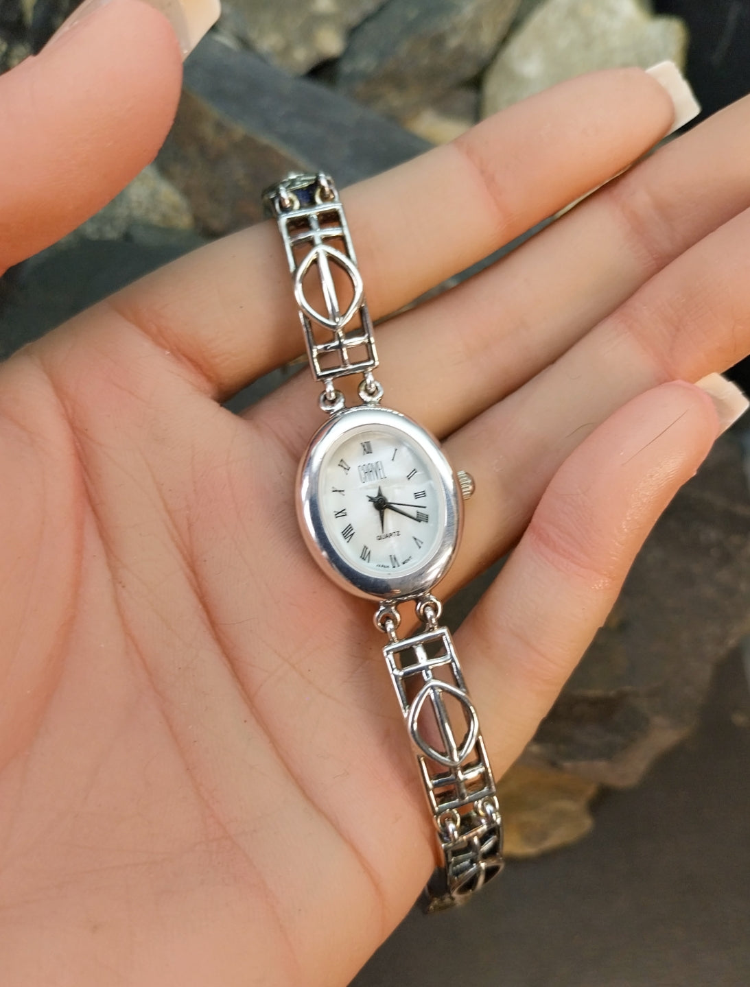 Vintage Sterling Silver Carvel WATCH - Celtic bracelet Strap 18cm - 29.6g