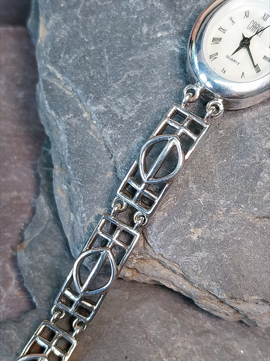 Vintage Sterling Silver Carvel WATCH - Celtic bracelet Strap 18cm - 29.6g