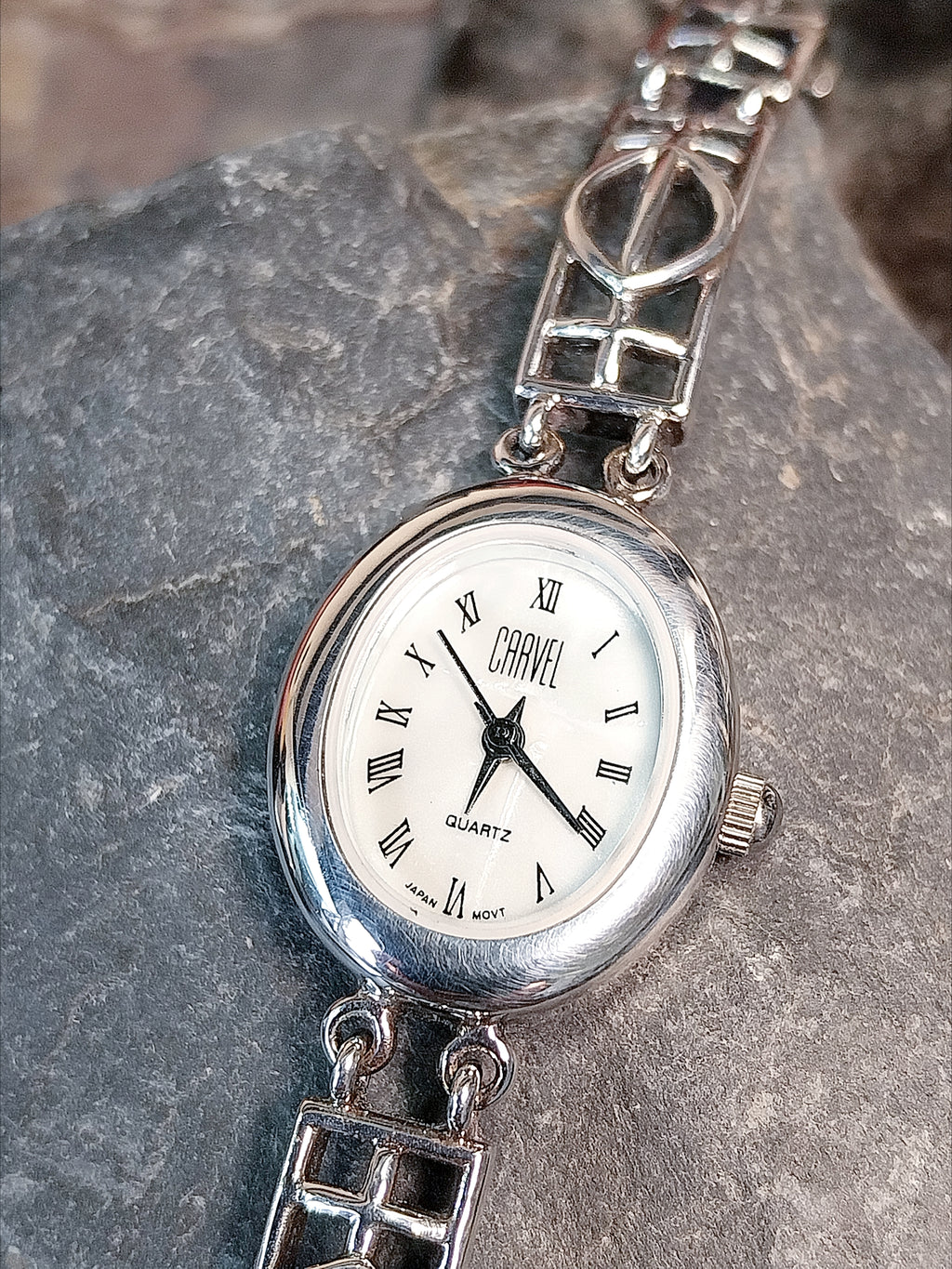 Vintage Sterling Silver Carvel WATCH - Celtic bracelet Strap 18cm - 29.6g