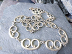 STERLING SILVER Celtic Link Chain Necklace - 16.5" Long - 25g