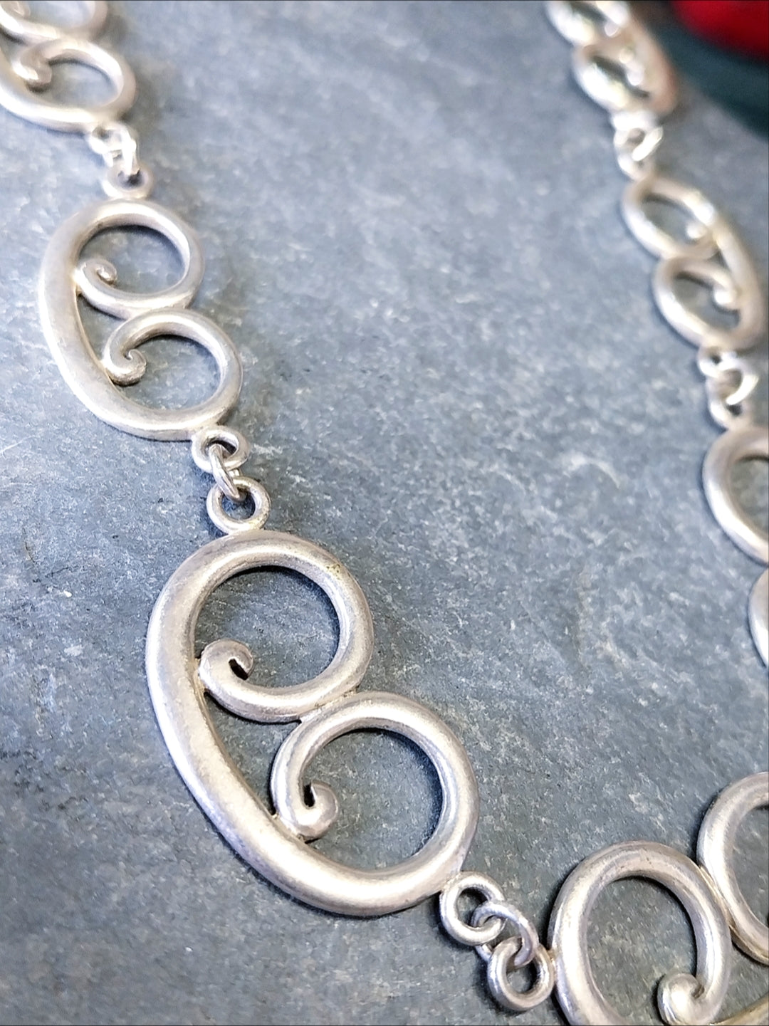 STERLING SILVER Celtic Link Chain Necklace - 16.5" Long - 25g