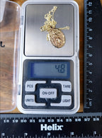 9ct Gold Georg Jensen St Christopher Necklace Pendant - Double Sided on 20" Chain - 4.8g