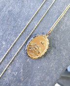 9ct Gold Georg Jensen St Christopher Necklace Pendant - Double Sided on 20" Chain - 4.8g