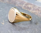 9ct GOLD MASONIC Swivel RING - Blue Enamel Spinner - uk size S (us 9) - 6.9g