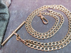 Vintage 9ct Gold CURB T-BAR Chain Necklace with Dog Clip  19" - 8.1g