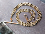 Vintage 9ct Gold CURB T-BAR Chain Necklace with Dog Clip  19" - 8.1g
