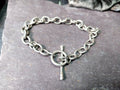 Vintage Chunky Sterling Silver T Bar Bracelet - 20cm - 19.8g