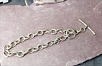 Vintage Chunky Sterling Silver T Bar Bracelet - 20cm - 19.8g
