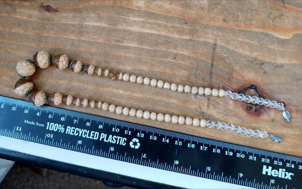 Vintage Acorn Bead Necklace - 17.5" - 34.2g