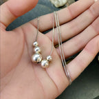 Sterling Silver Bead Ball Necklace 18" Chain - 4.8g