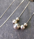 Sterling Silver Bead Ball Necklace 18" Chain - 4.8g