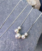Sterling Silver Bead Ball Necklace 18" Chain - 4.8g