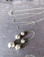 Sterling Silver Bead Ball Necklace 18" Chain - 4.8g