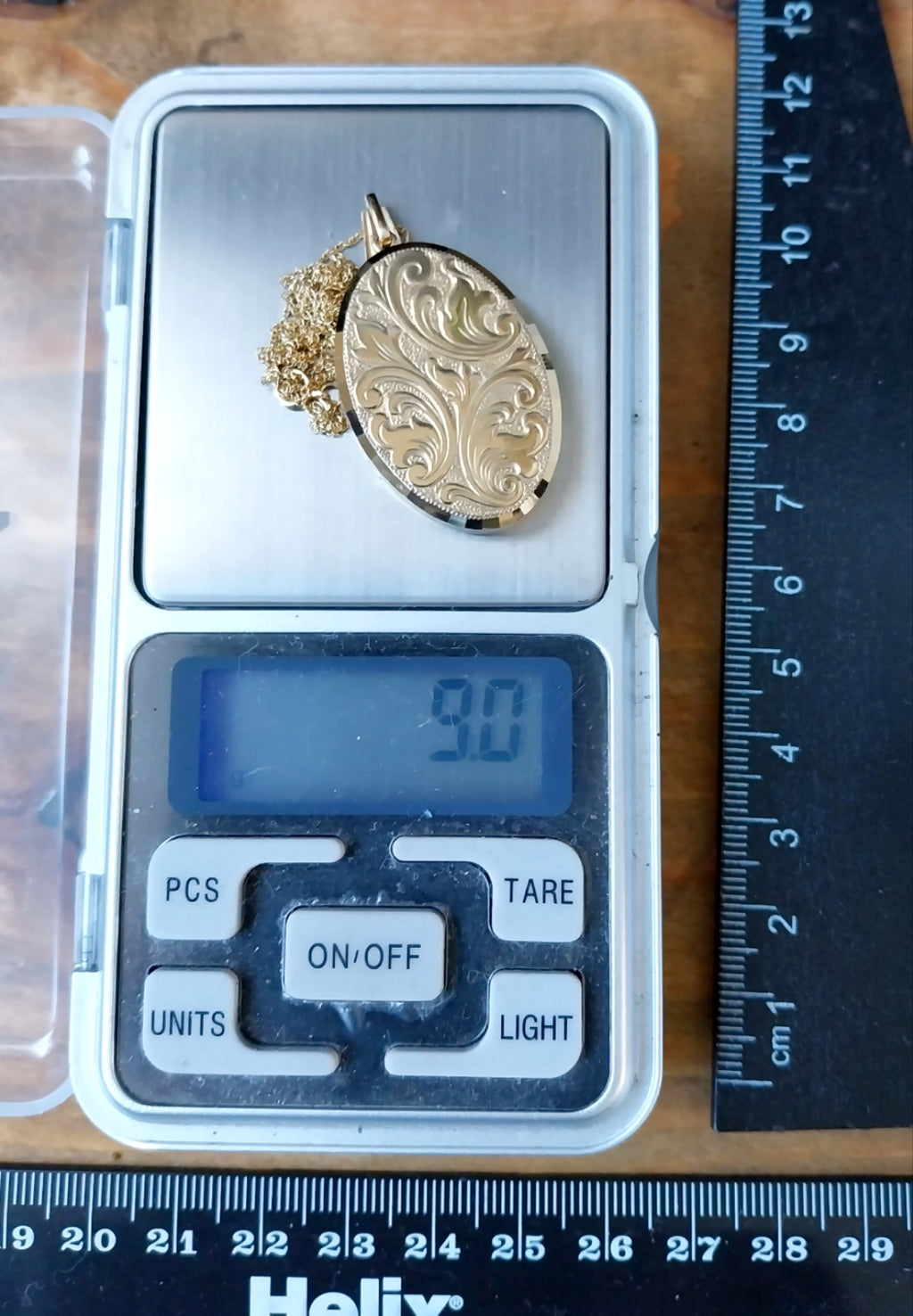 9ct Gold Georg Jensen Locket Necklace with 20" Chain - c 1969 - 9g