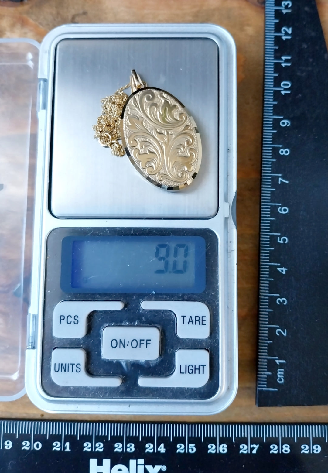 9ct Gold Georg Jensen Locket Necklace with 20" Chain - c 1969 - 9g