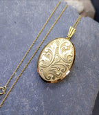 9ct Gold Georg Jensen Locket Necklace with 20" Chain - c 1969 - 9g