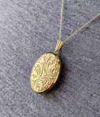 9ct Gold Georg Jensen Locket Necklace with 20" Chain - c 1969 - 9g