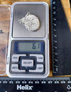 Vintage SILVER LOCKET - Oval with Four Flowers on 18" Chain - 6.1g