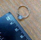 Vintage Small SILVER BANDED AGATE Ring - Size uk M (5.5) - 1g