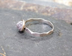 Vintage Small SILVER BANDED AGATE Ring - Size uk M (5.5) - 1g