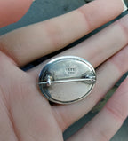 Vintage Sterling Silver Connemara Marble Brooch - 5.9g