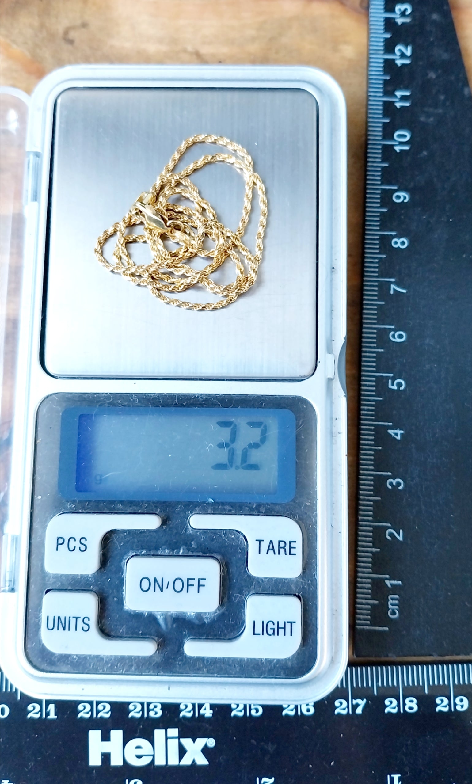 Vintage 9ct GOLD Twisted Rope Chain Necklace, 18" - 3.2g