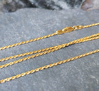 Vintage 9ct GOLD Twisted Rope Chain Necklace, 18" - 3.2g