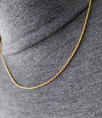 Vintage 9ct GOLD Twisted Rope Chain Necklace, 18" - 3.2g