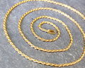 Vintage 9ct GOLD Twisted Rope Chain Necklace, 18" - 3.2g