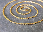Vintage 9ct GOLD Twisted Rope Chain Necklace, 18" - 3.2g