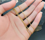Vintage 9ct GOLD Twisted Rope Chain Necklace, 18" - 3.2g