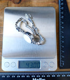 Beautiful Vintage Sterling Silver WATCH - with Amethyst in Strap 18cm - 43g