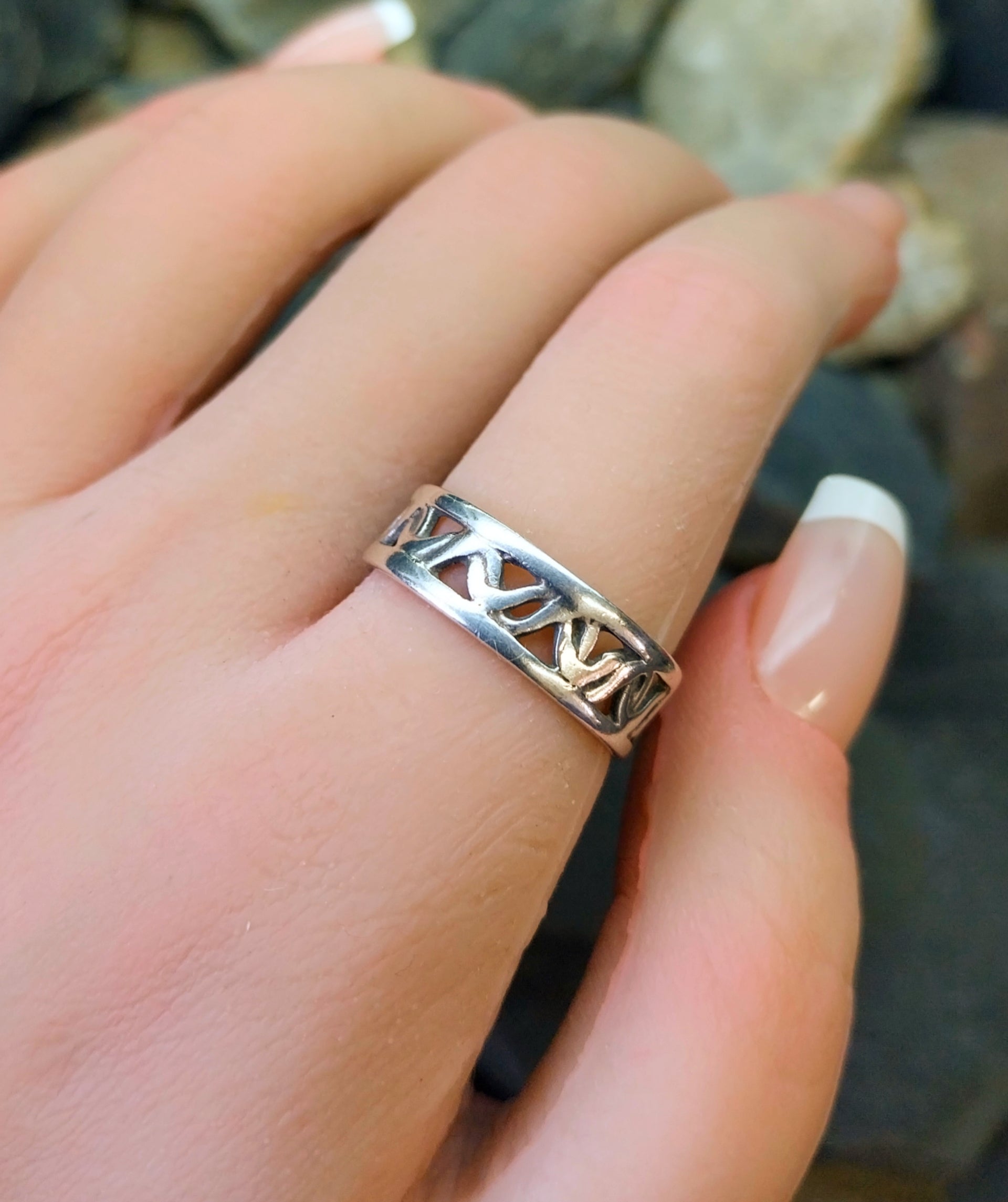 Sterling Silver Wave RING - 925 Sterling Silver - Size uk Q ( 8) 2.9g