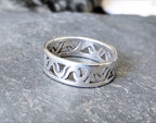 Sterling Silver Wave RING - 925 Sterling Silver - Size uk Q ( 8) 2.9g