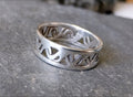 Sterling Silver Wave RING - 925 Sterling Silver - Size uk Q ( 8) 2.9g