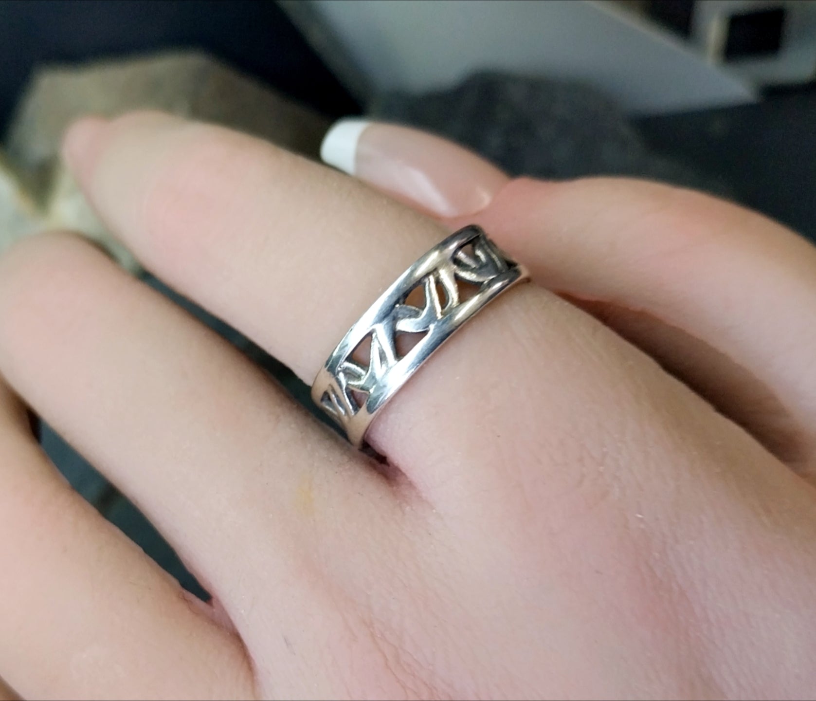 Sterling Silver Wave RING - 925 Sterling Silver - Size uk Q ( 8) 2.9g