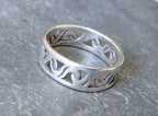 Sterling Silver Wave RING - 925 Sterling Silver - Size uk Q ( 8) 2.9g