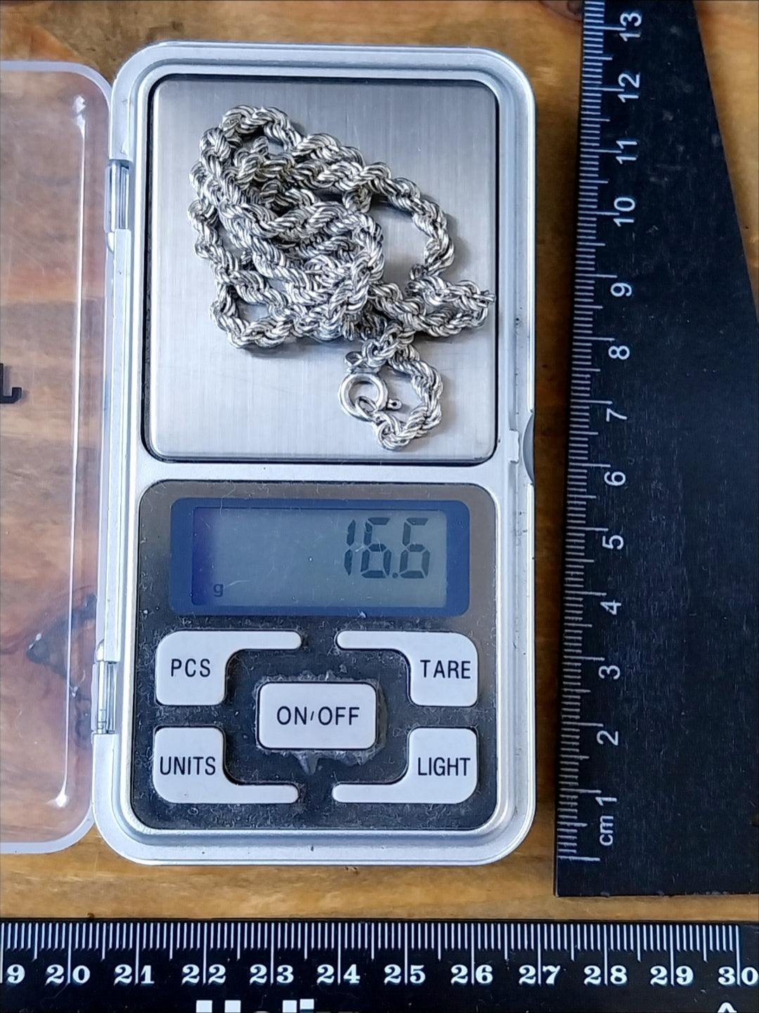 STERLING SILVER Graduated Rope Chain Necklace - 20" Long - 16.6g