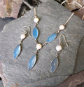 Sterling SILVER & Moonstone Necklace and Matching Earrings Gift Set 18" - 13.2g