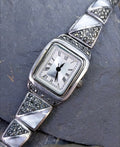 Vintage Sterling Silver WATCH - with Mother of Pearl Strap 18cm - 35.5g