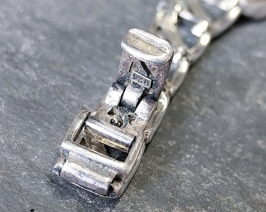 Vintage Sterling Silver WATCH - with Mother of Pearl Strap 18cm - 35.5g