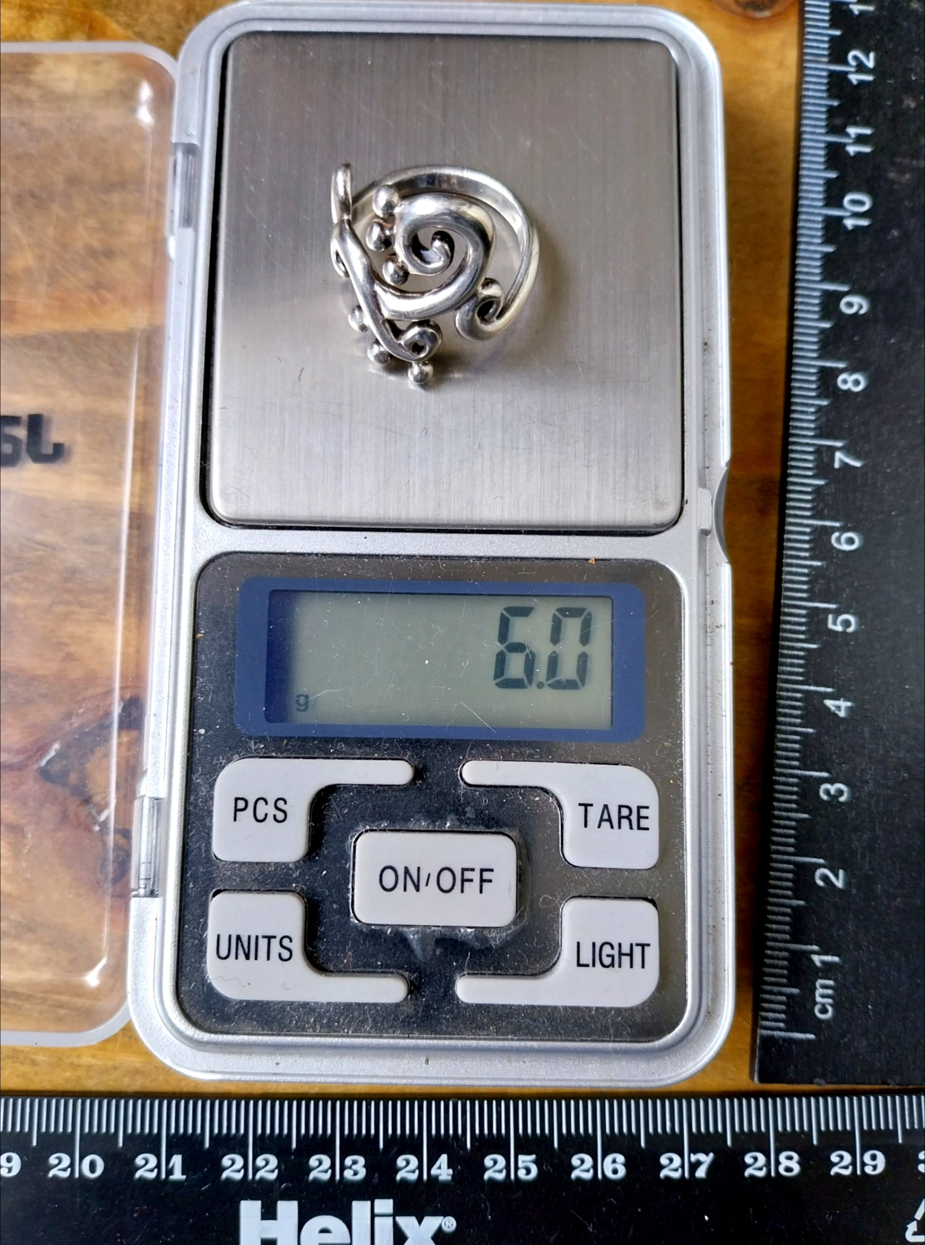 Vintage Abstract Sterling Silver Ring - uk size P (us 7.5) - 6g