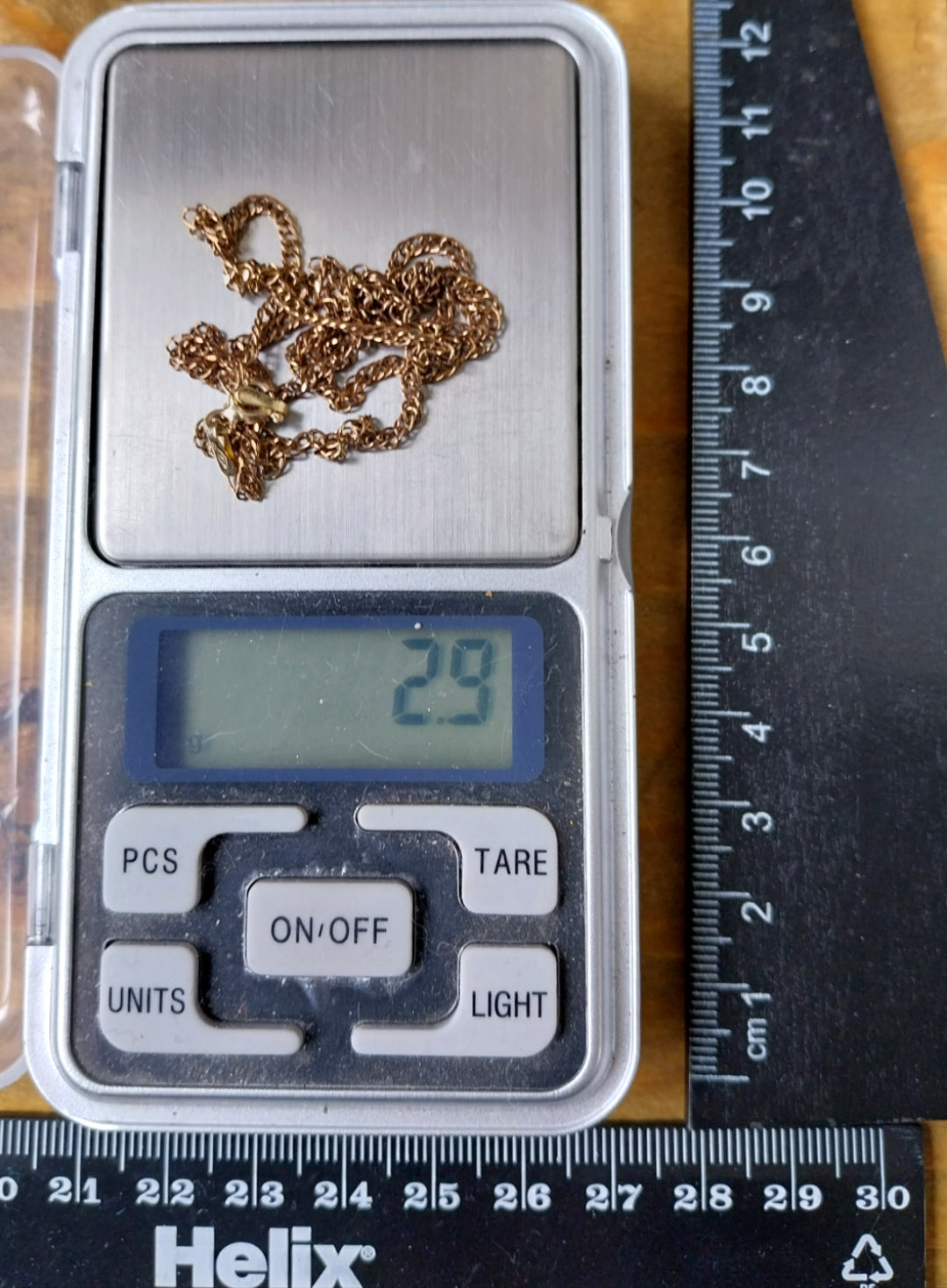 Vintage 9ct Rose GOLD Chain Necklace - CURB Link - 18" - 2.9g