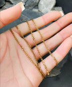 Vintage 9ct Rose GOLD Chain Necklace - CURB Link - 18" - 2.9g